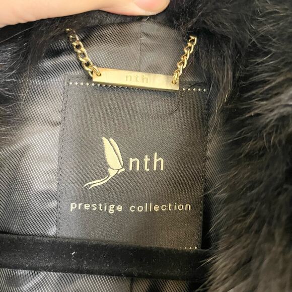 Nth Prestige Collection Women's Black Shrug Faux Fur Cropped Overcoat Size Small - Picture 5 of 11